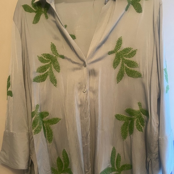 Zara beaded leaf embroidered shirt & pants - Picture 7 of 10